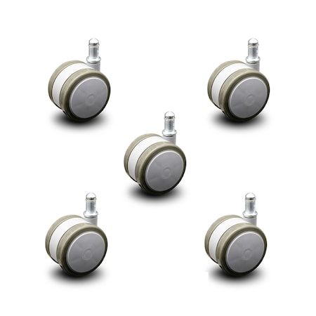 Service Caster 2.375" Gray Soft Wheel Grip Ring Office Chair Casters SCC, PK5 SCC-GR02S60-TPR-GRY-716-5